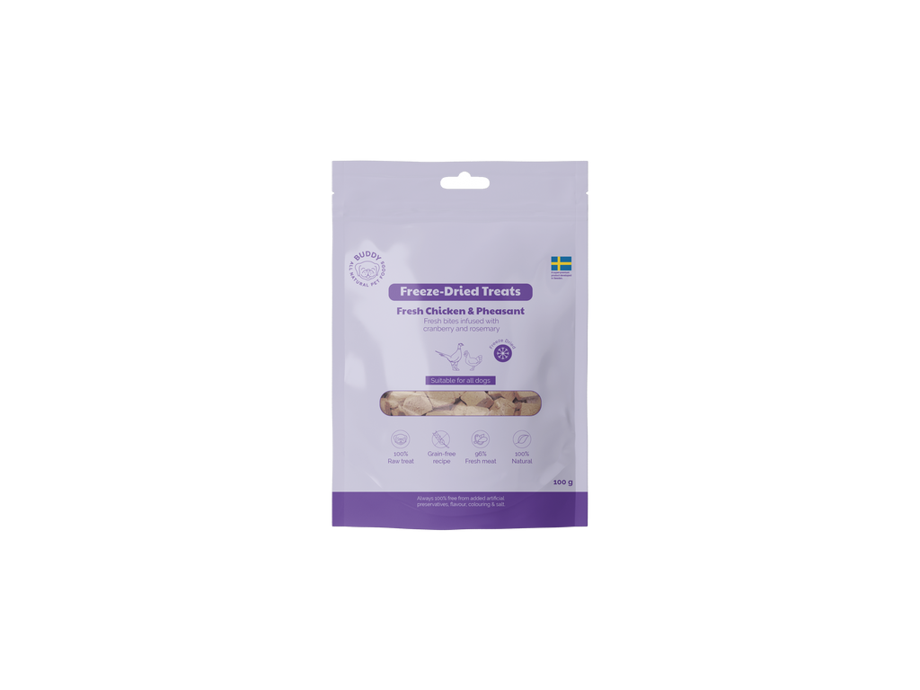 BUDDY Freeze Dried hondensnack Kip & Fazant 100 gr.