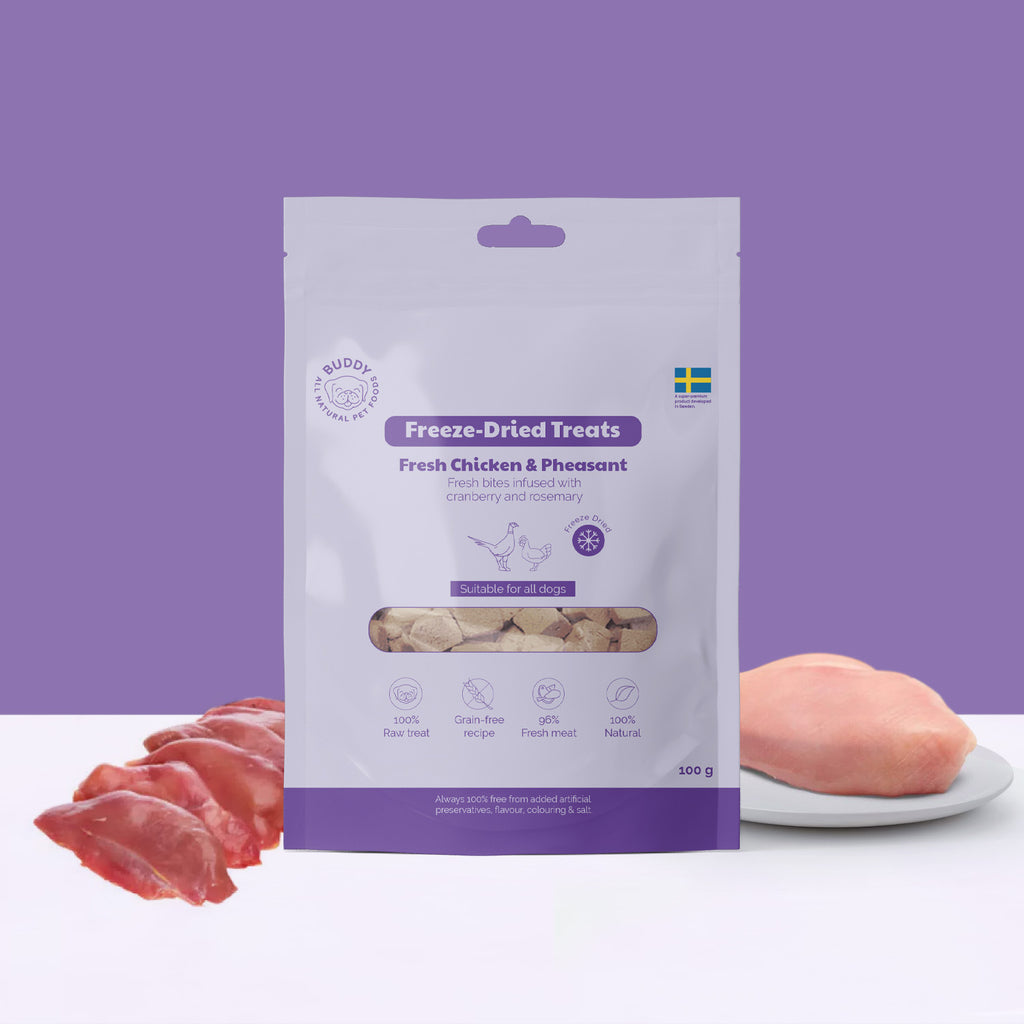 BUDDY Freeze Dried hondensnack Kip & Fazant 100 gr.