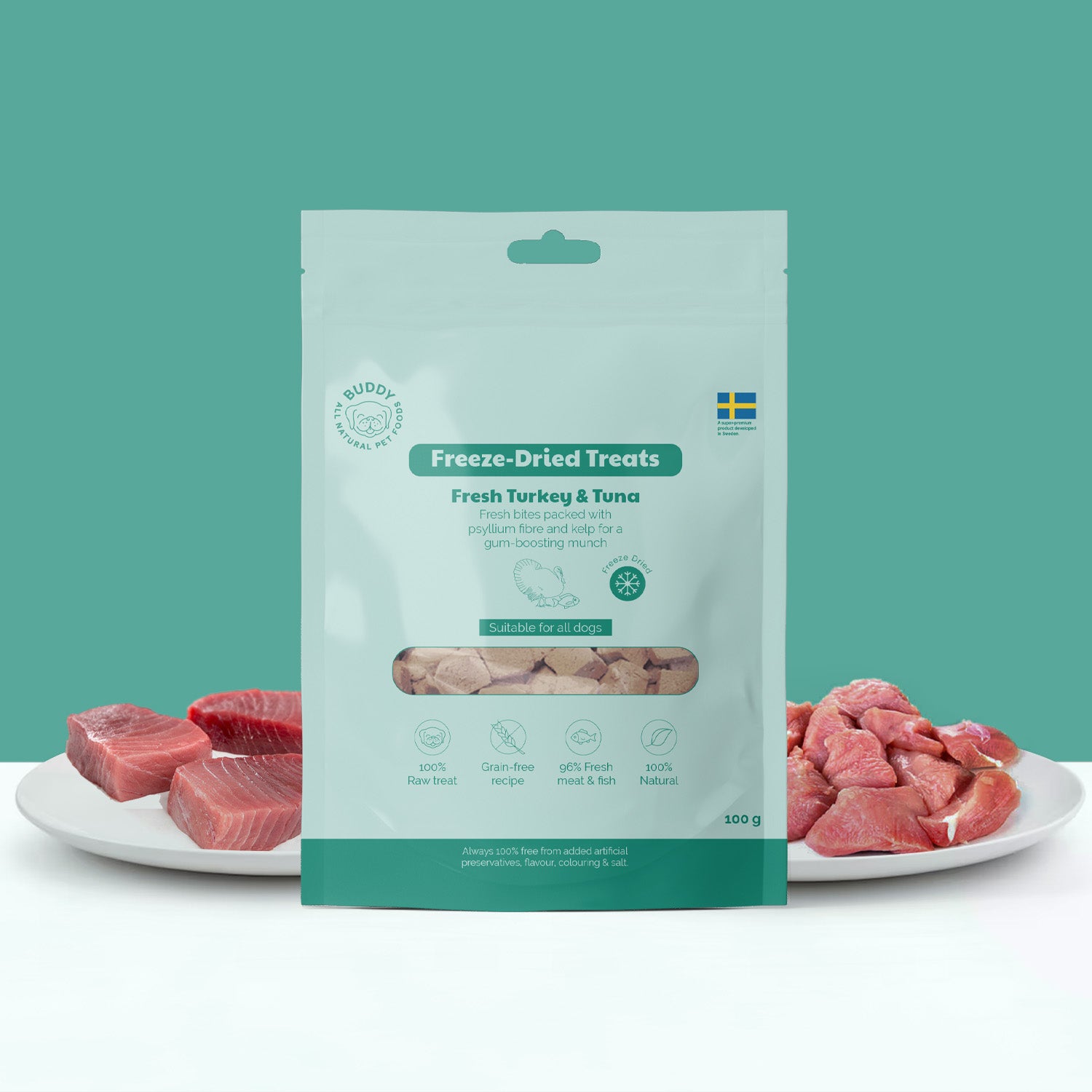 BUDDY Freeze Dried hondensnack Kalkoen & Tonijn 100 gr.