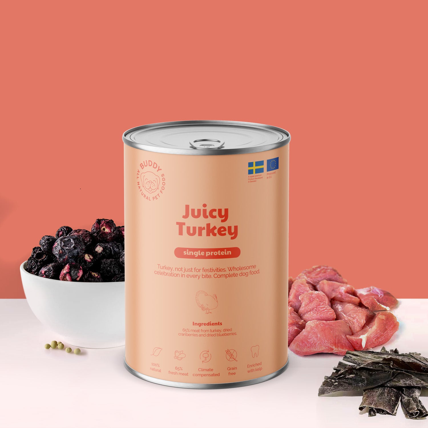 BUDDY Natvoeding Juicy Turkey 400 gr. - per 6 stuks