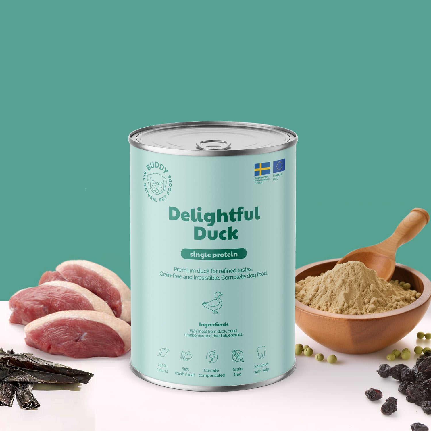 BUDDY  Natvoeding Delightful Duck 400 gr. - per 6 stuks