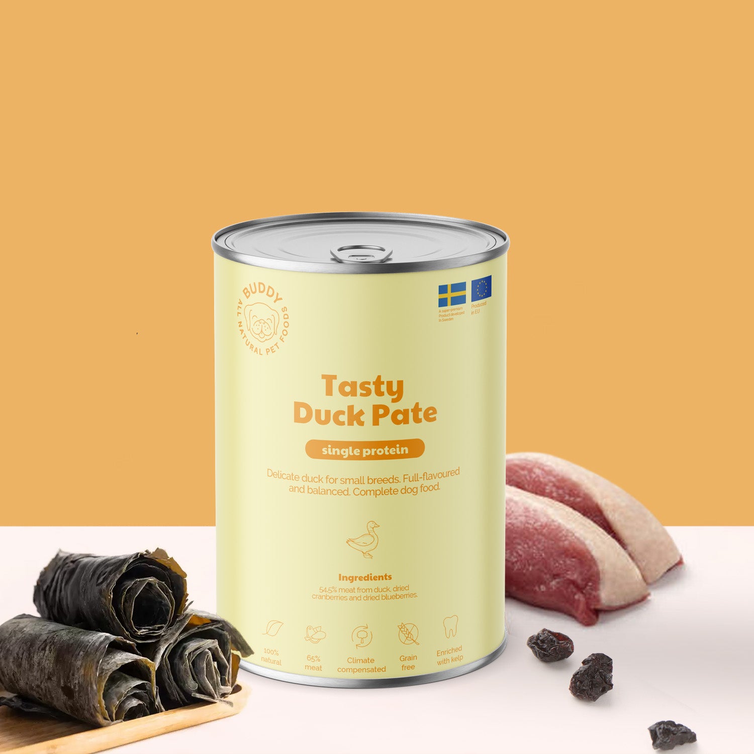 BUDDY Natvoeding Tasty Duck Pate 400 gr. - per 6 stuks