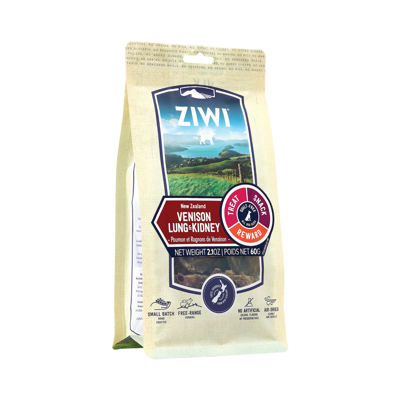 Ziwi Hondensnack Hertenlong & Hertennier 60 gr.