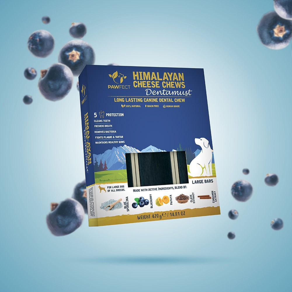 PawFect Dentamust Bars Blauwe bessen Medium 195 gr.