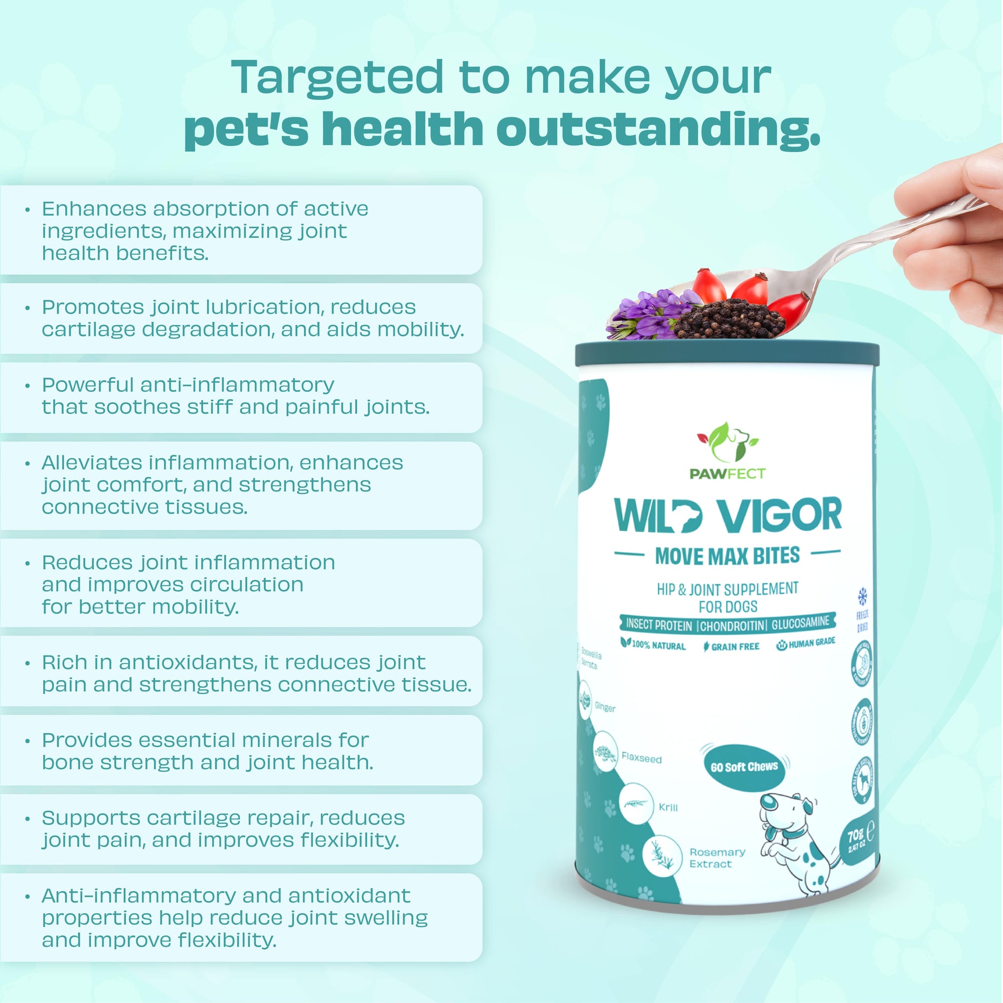 Pawfect supplements Wild Vigor Move Max 60 Pcs.