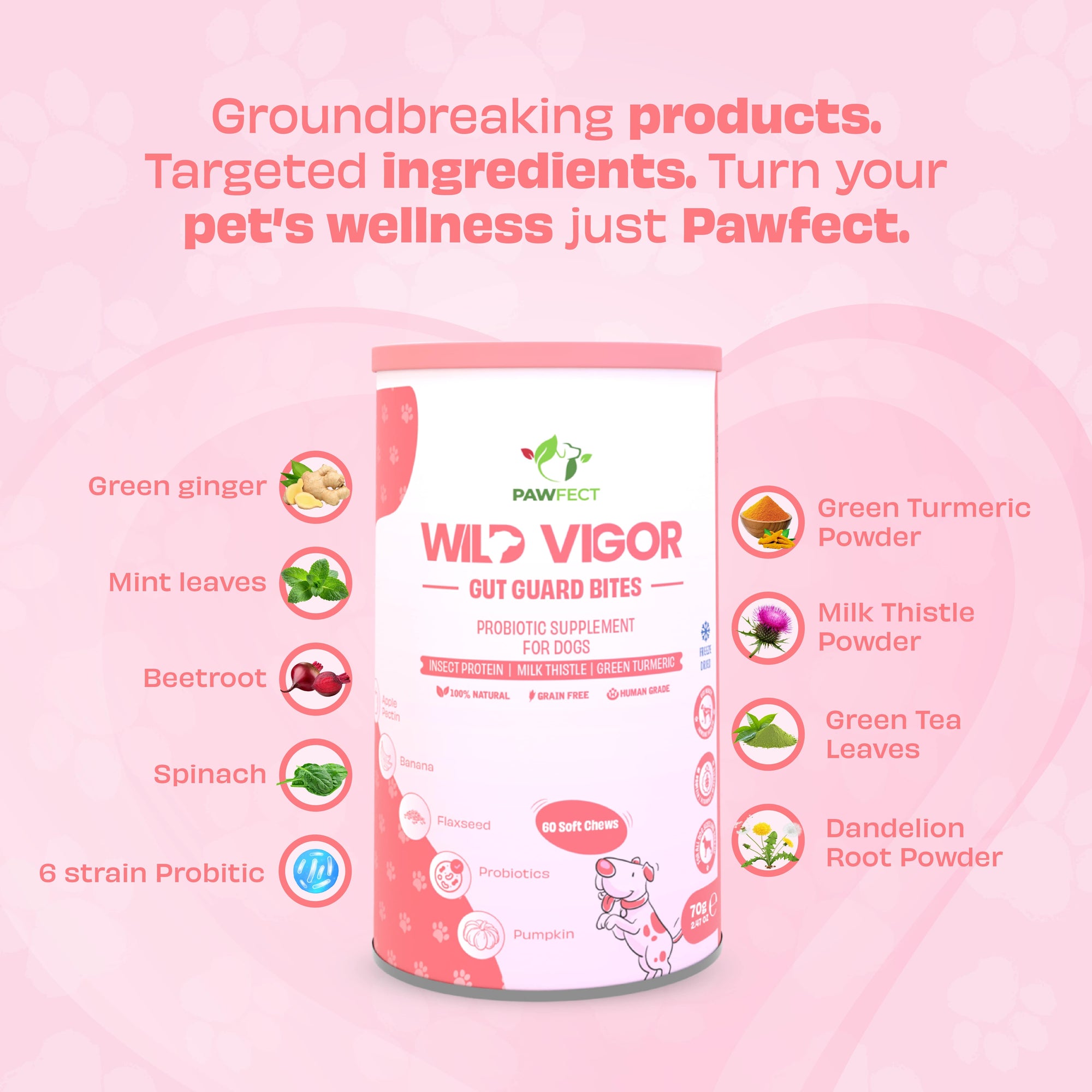 Pawfect supplements Wild Vigor Gut Guard 60 Pcs.