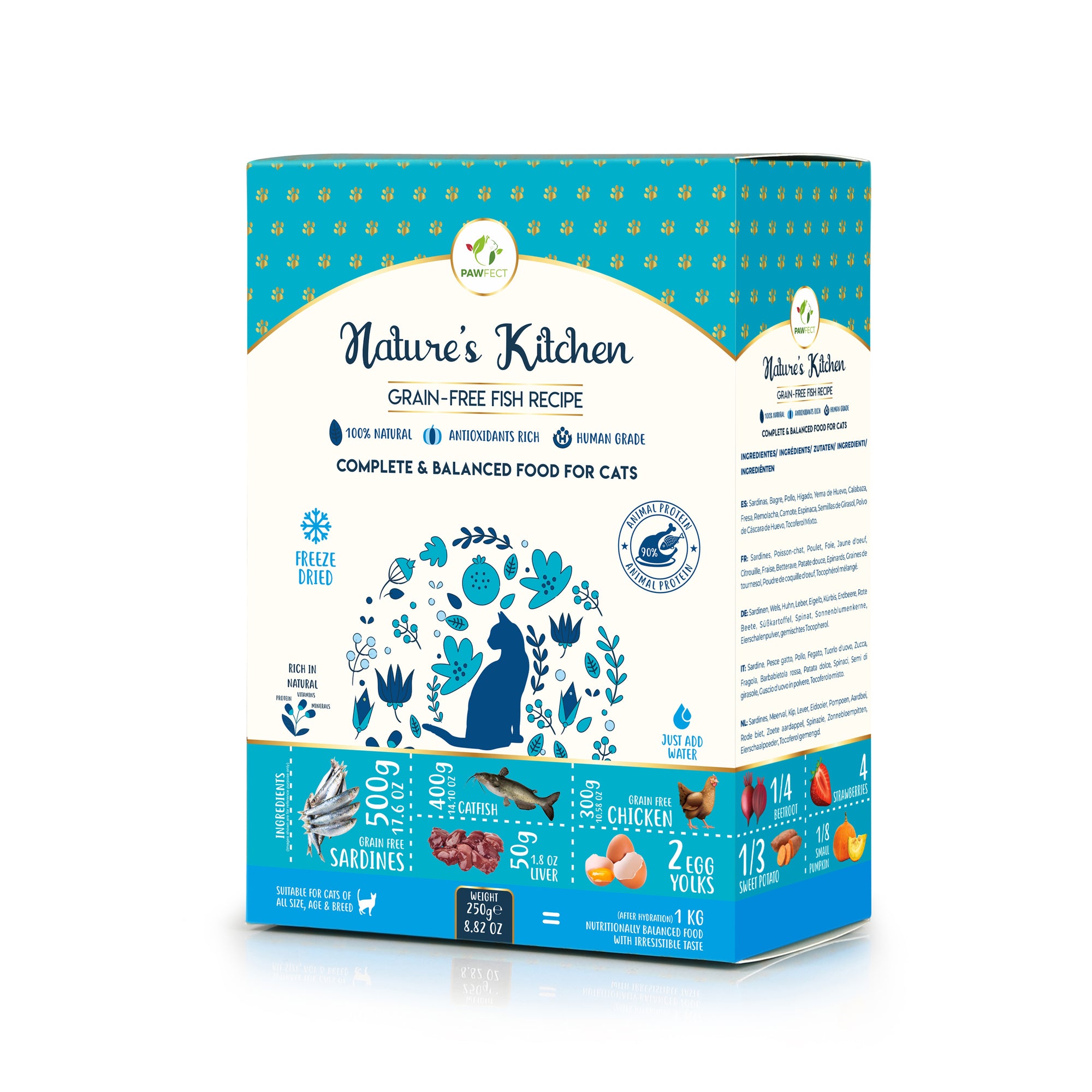PawFect Freeze Dried kattenvoeding Vis 250 gr.