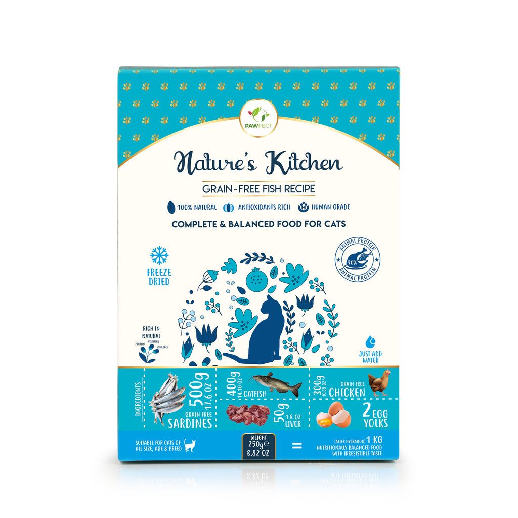 PawFect Freeze Dried kattenvoeding Vis 250 gr.