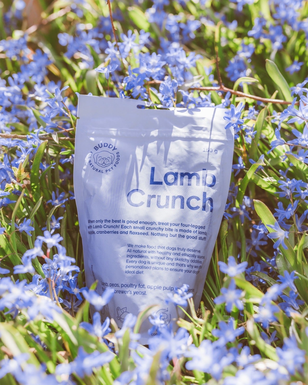 BUDDY Crunchy hondensnack Lam met veenbessen 150 gr.