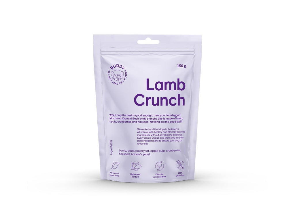 BUDDY Crunchy hondensnack Lam met veenbessen 150 gr.