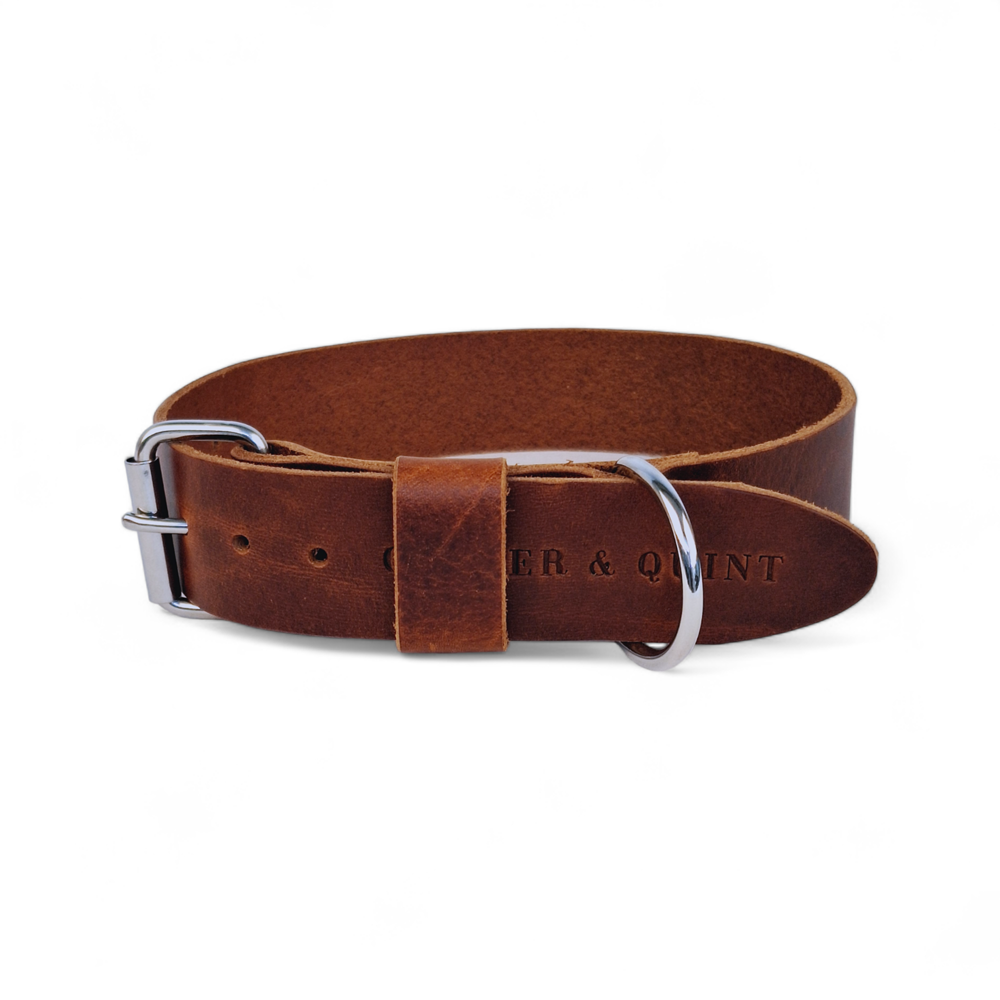 Brede Leren Halsband | Bold Bruin - Cooper & Quint