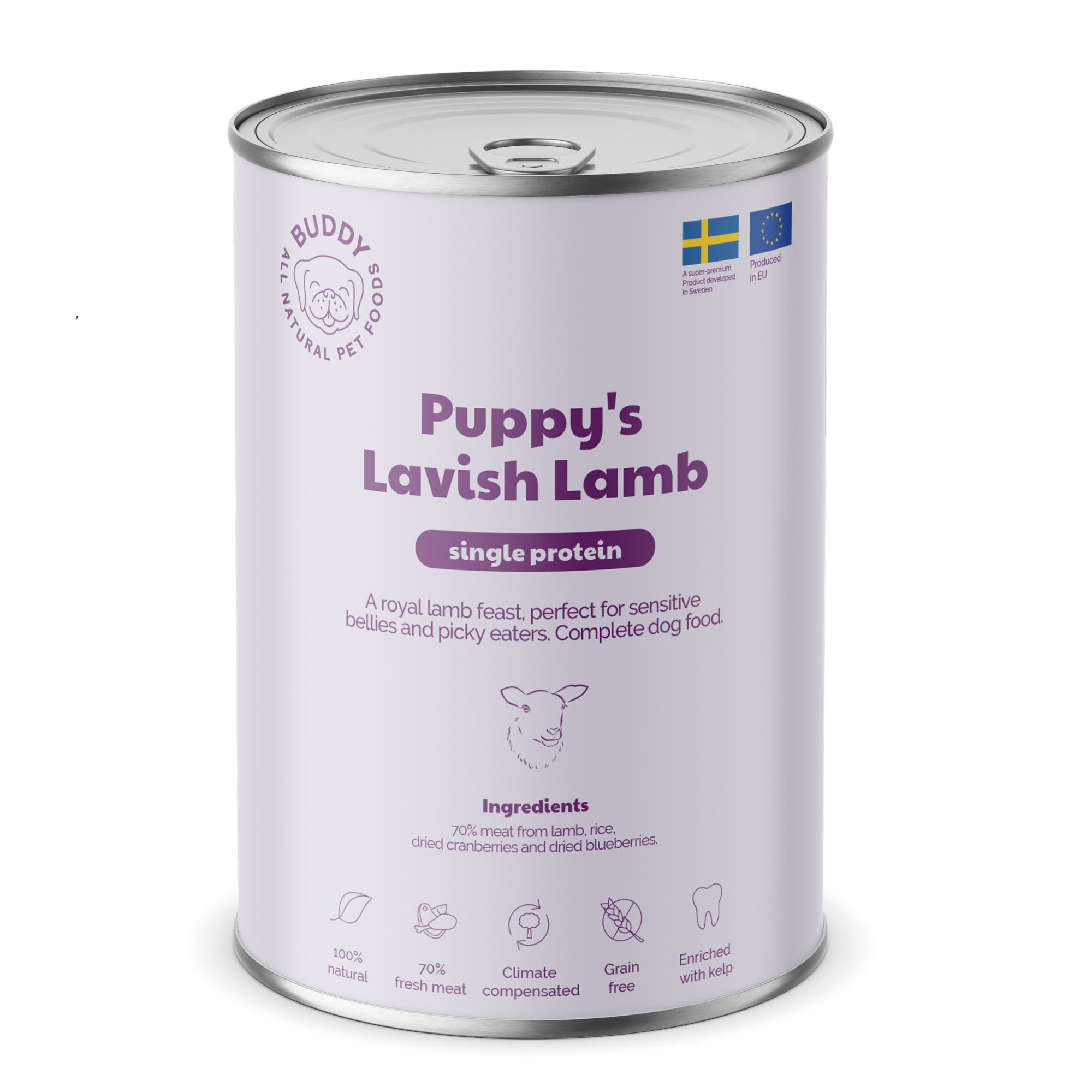 bUDDY Natvoeding Puppy Lavish Lamb 400 gr. - per 6 stuks