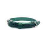 No Fuss Leren Halsband Groen