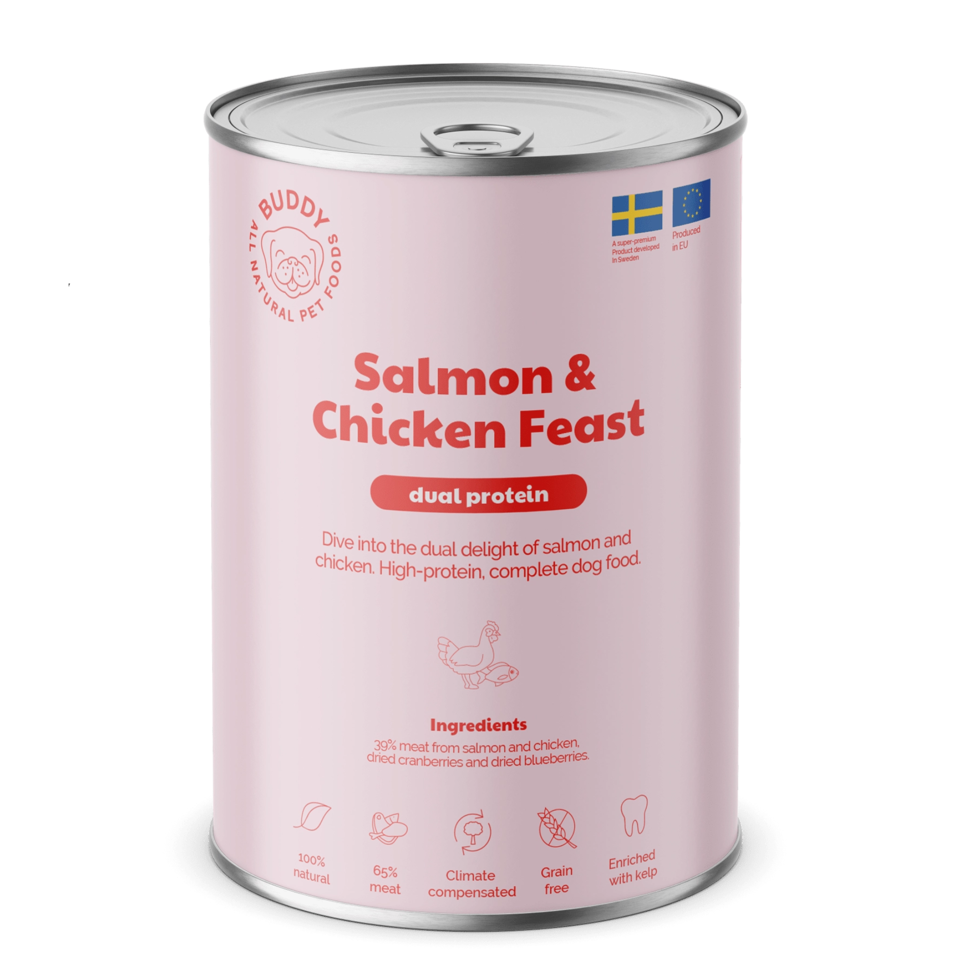 BUDDY Natvoeding Salmon & Chicken Feast 400 gr. - per 6 stuks