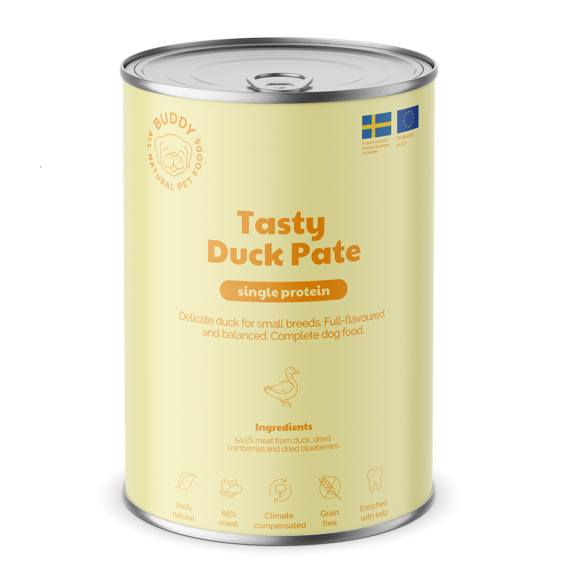 BUDDY Natvoeding Tasty Duck Pate 400 gr. - per 6 stuks
