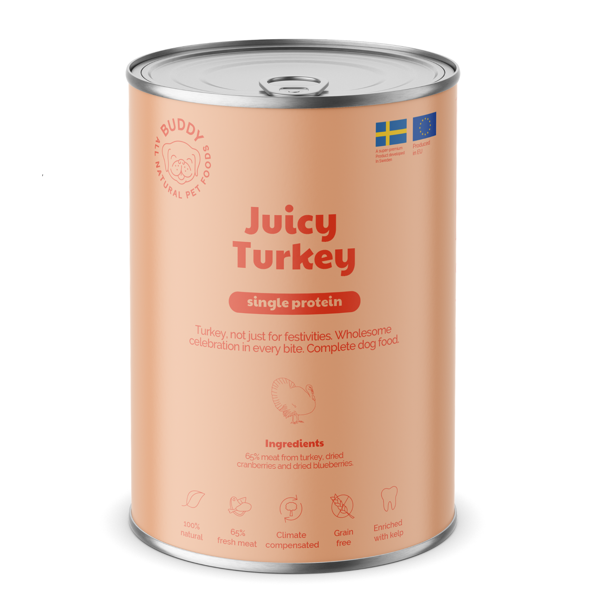 BUDDY Natvoeding Juicy Turkey 400 gr. - per 6 stuks